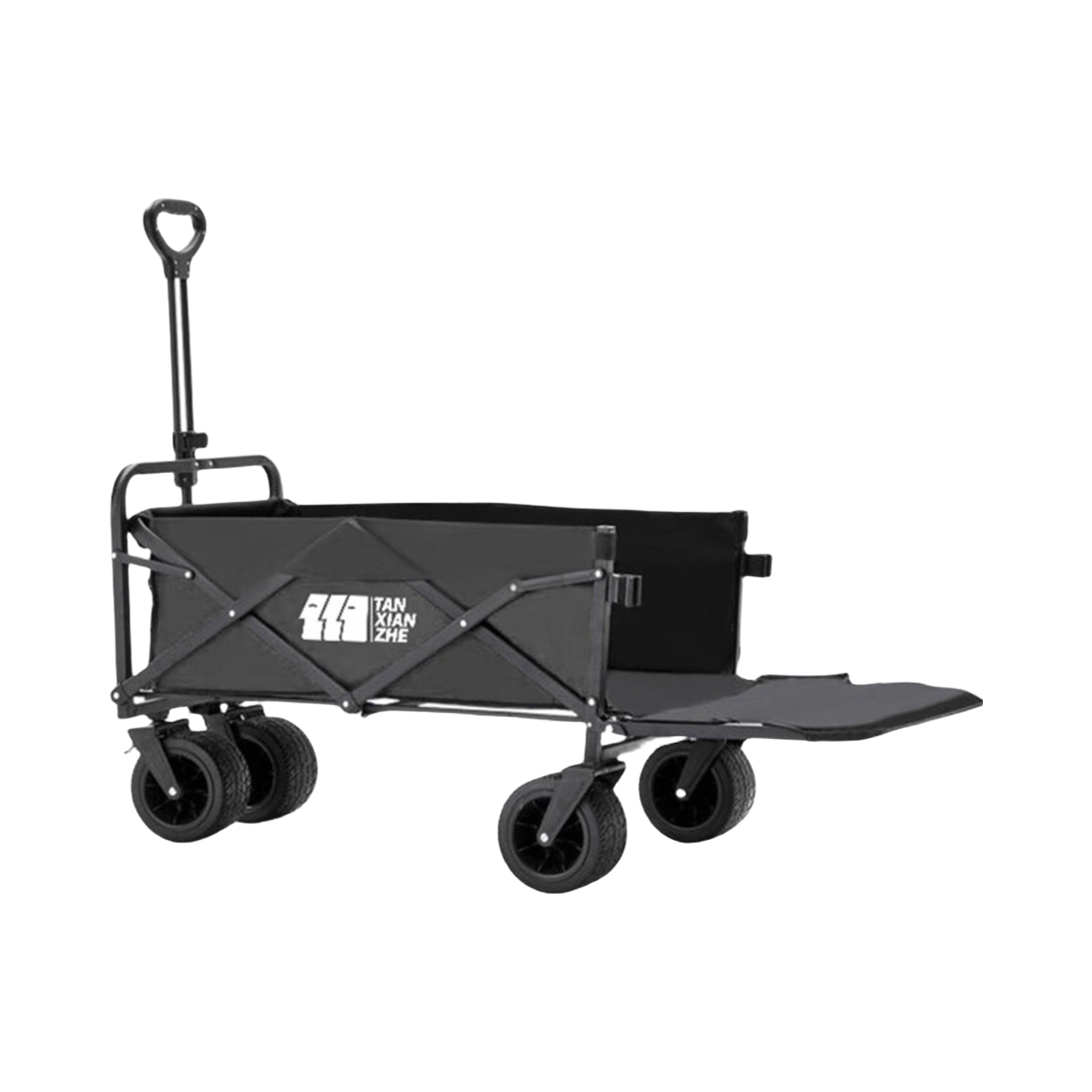 推荐商品：探险者 折叠 后开款 露营 野餐 摆摊 拉年货 可躺 静音轮 户外营地车 TXZ-1018
