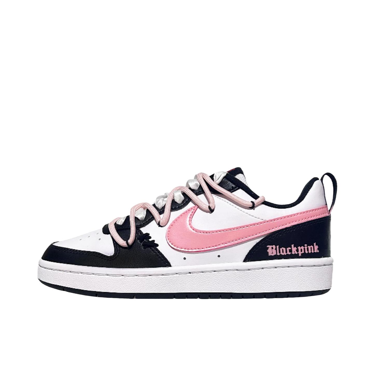 推荐商品：【定制球鞋】 Nike Court Borough 2 板鞋 包裹性增高减龄解构风合成革美式防滑复古轻便 GS/酷黑莓莓