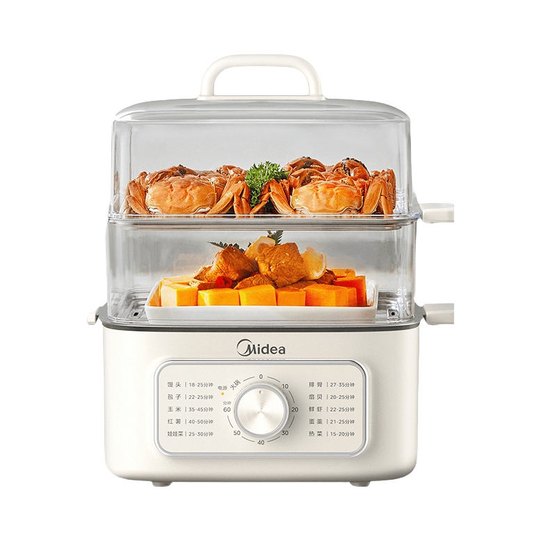 推荐商品：Midea/美的 MZ-ZGE2323Z02 电蒸锅 10.8L 多功能 大容量 不沾涂层 旋钮开火 蒸包子 上蒸下煮 蒸菜 自动断电 蒸馒头 热菜 方形 炖蒸煮一体 火锅功能 蒸蛋 炖蒸涮煮