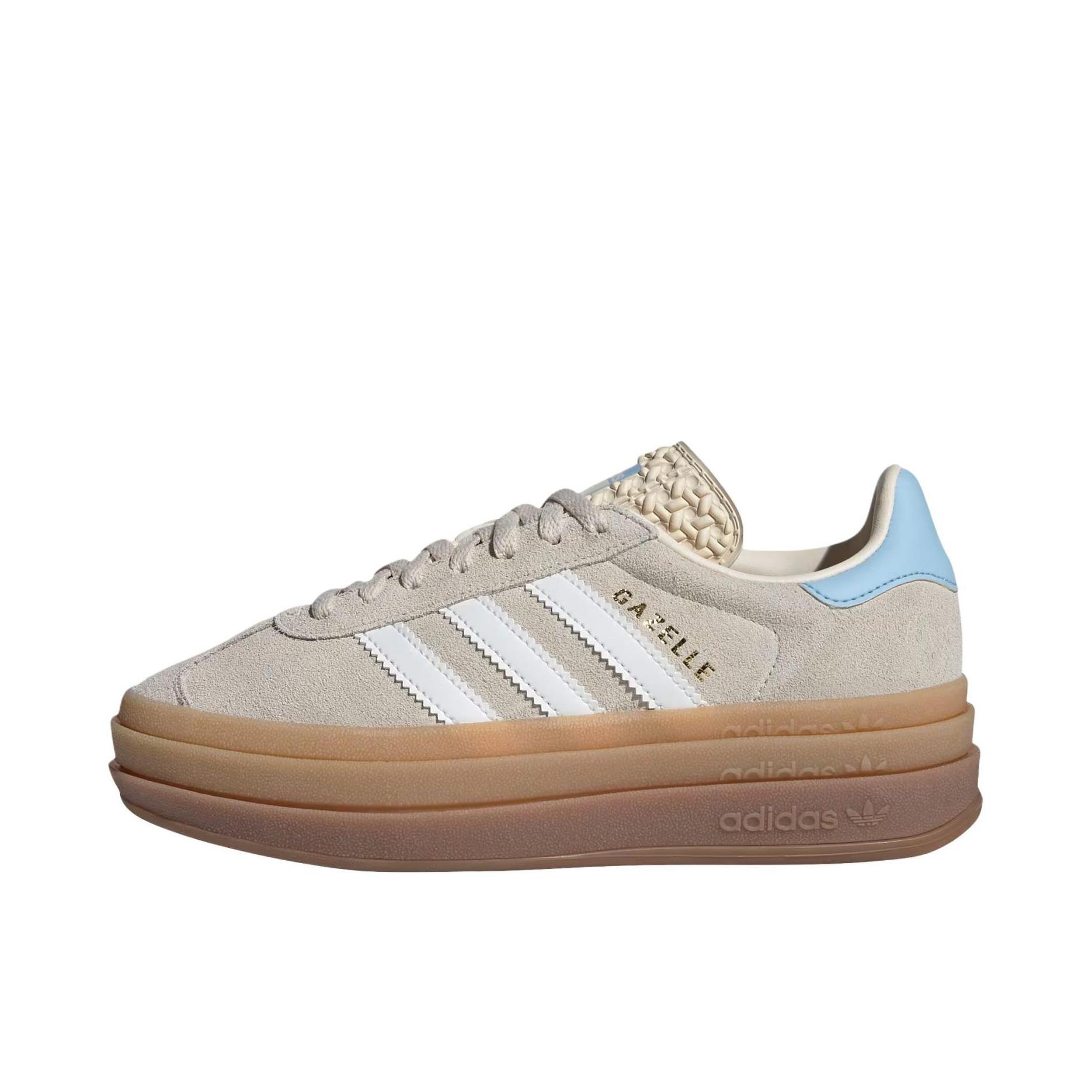 推荐商品：adidas Originals Gazelle Bold T头鞋 德训鞋 运动休闲鞋 经典厚底防滑耐磨贴合 大童/卡其色