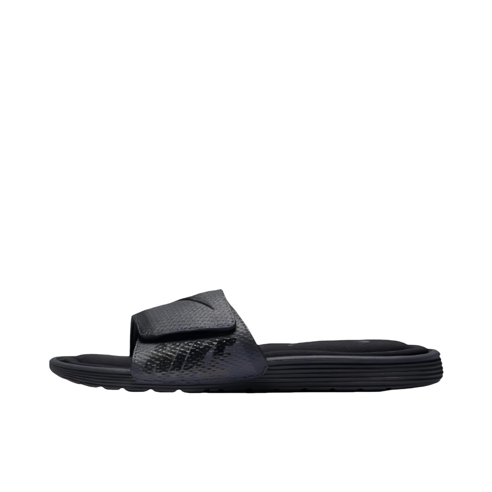 推荐商品：Nike Solarsoft Comfort Slide 运动 沙滩 记忆海绵 一字 防磨 拖鞋 黑色