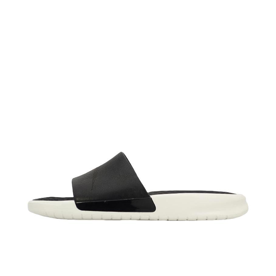 推荐商品：Nike Benassi Slide Lux 皮革 一字型 居家 拖鞋 女款/黑色/白色 