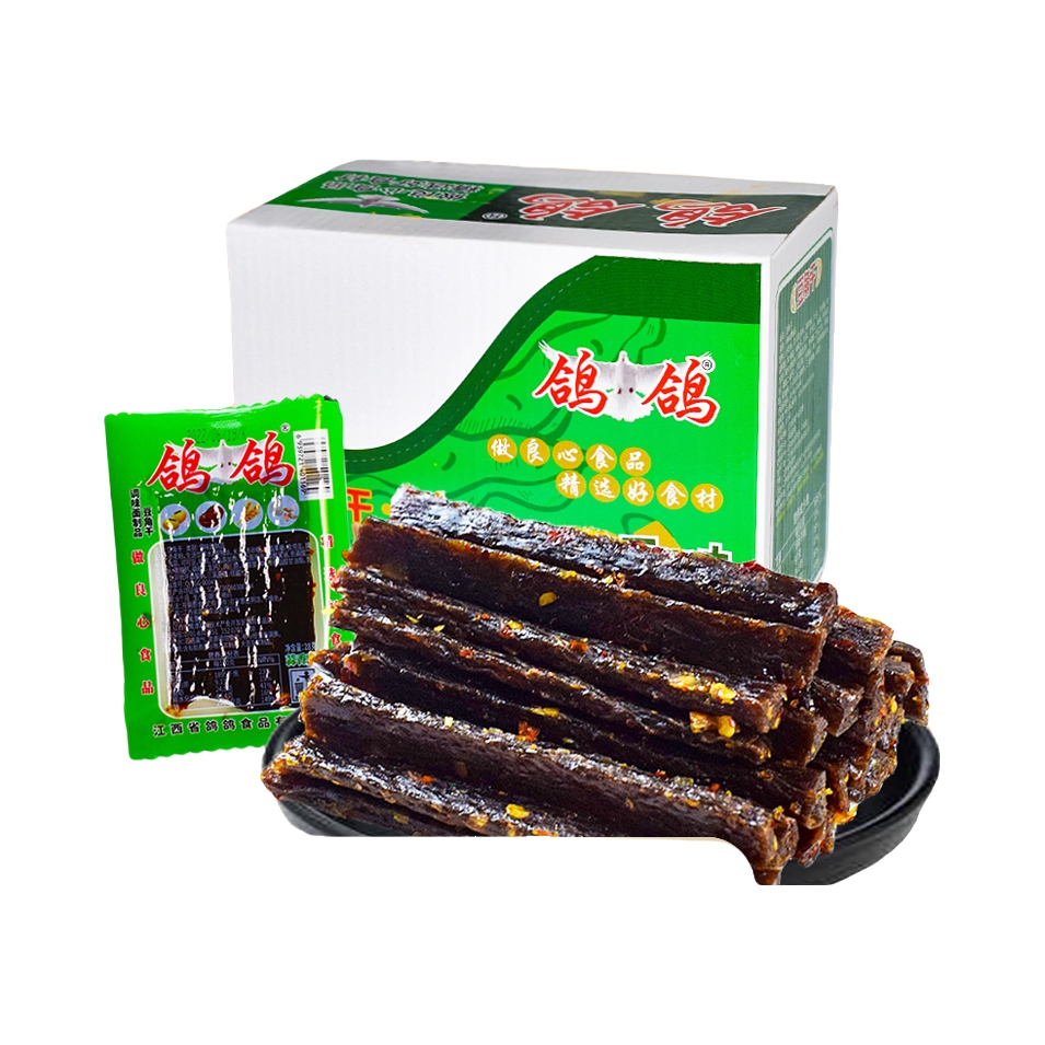 推荐商品：鸽鸽 豆角干辣条 28g 包装 蒜香