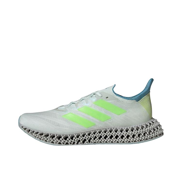 推荐商品：adidas 4DFWD 跑鞋 减震回弹网面透气防滑耐磨织物碳板自带推进力运动随心畅跑 灰色/绿色