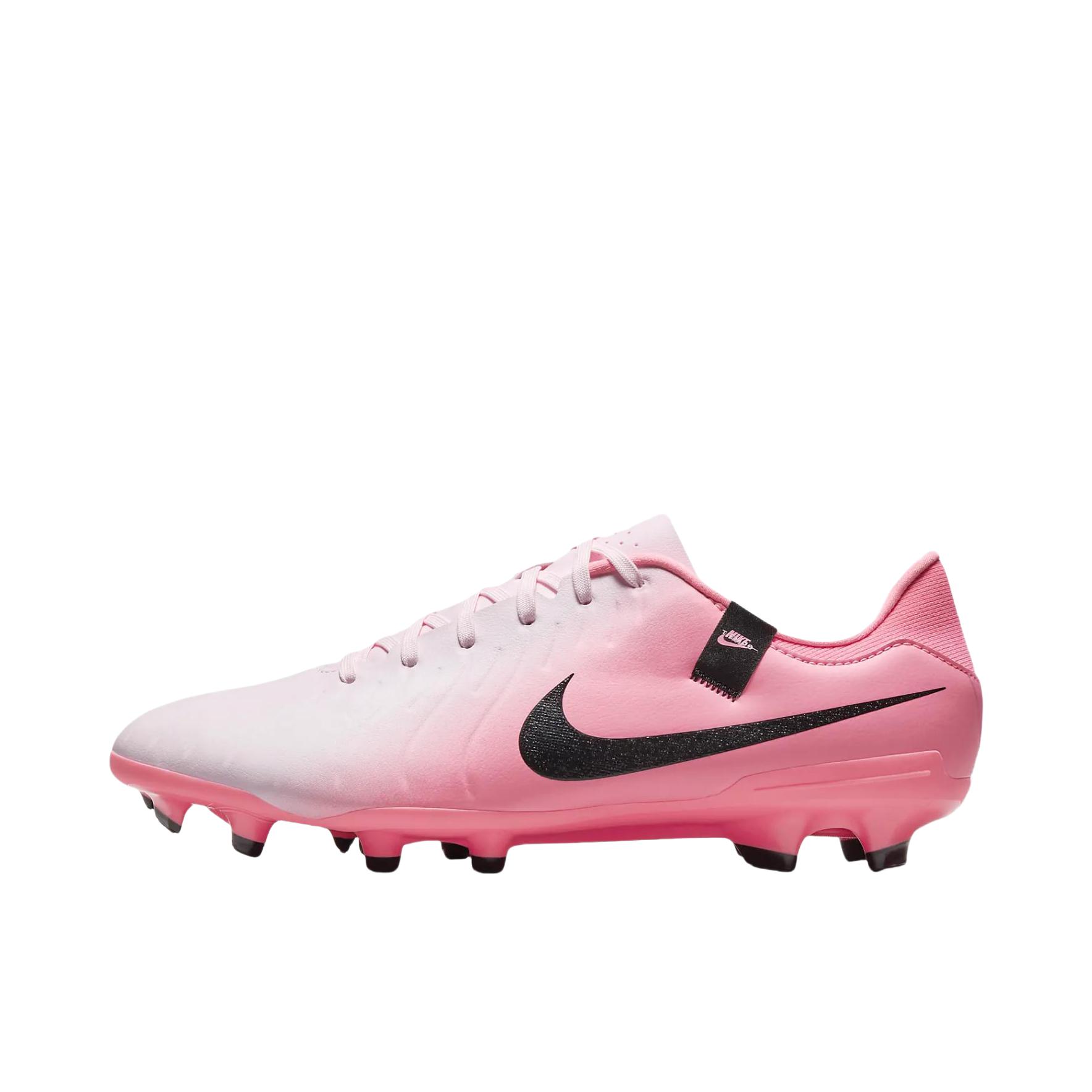 推荐商品：Nike Tiempo Legend 10 CLUB FG/MG 低端 胶质混钉 人造草坪 圆头 足球鞋 粉色泡沫/黑色 