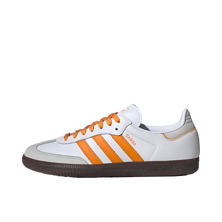 推荐商品：adidas Originals Samba OG T头鞋 板鞋 经典复古舒适百搭耐磨合成革圆头薄底贴合 女款/云白色/橙色/米白色