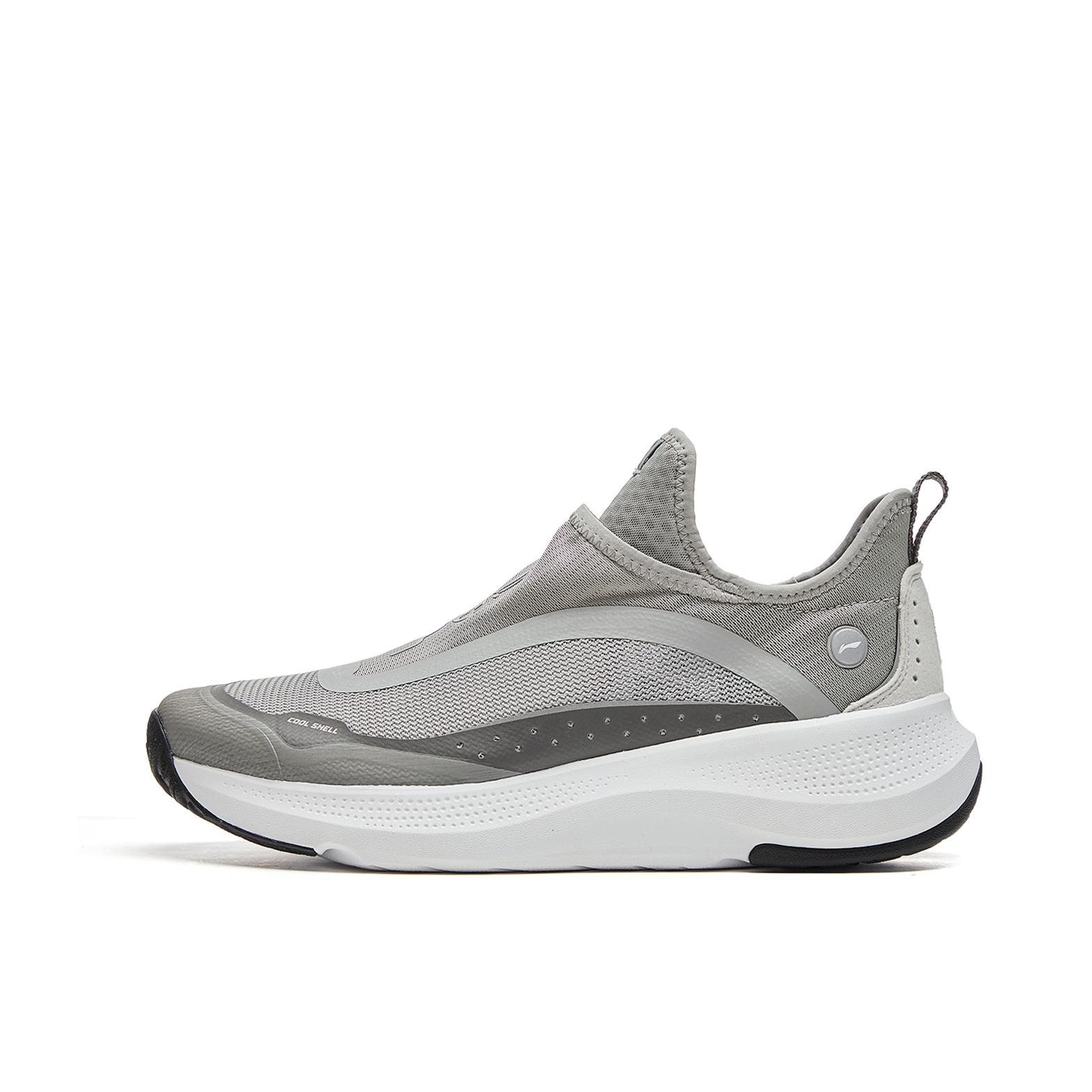 推荐商品：李宁 Soft Go 运动休闲鞋 轻便清凉增高潮流一脚蹬 月表灰/沥青灰