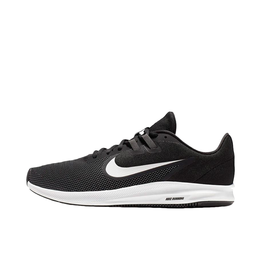 推荐商品：Nike Downshifter 9 跑鞋 缓震耐磨轻便透气织物休闲运动 Black/White Anthracite 黑白色