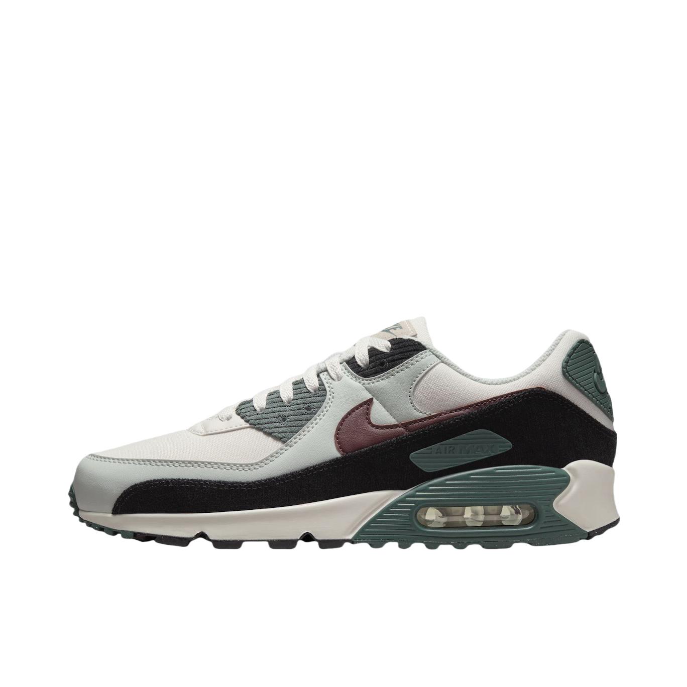 推荐商品：Nike Air Max 90 跑鞋 气垫合成革缓震透气复古增高圆头贴合拼接 绿色/白色/红色/黑色
