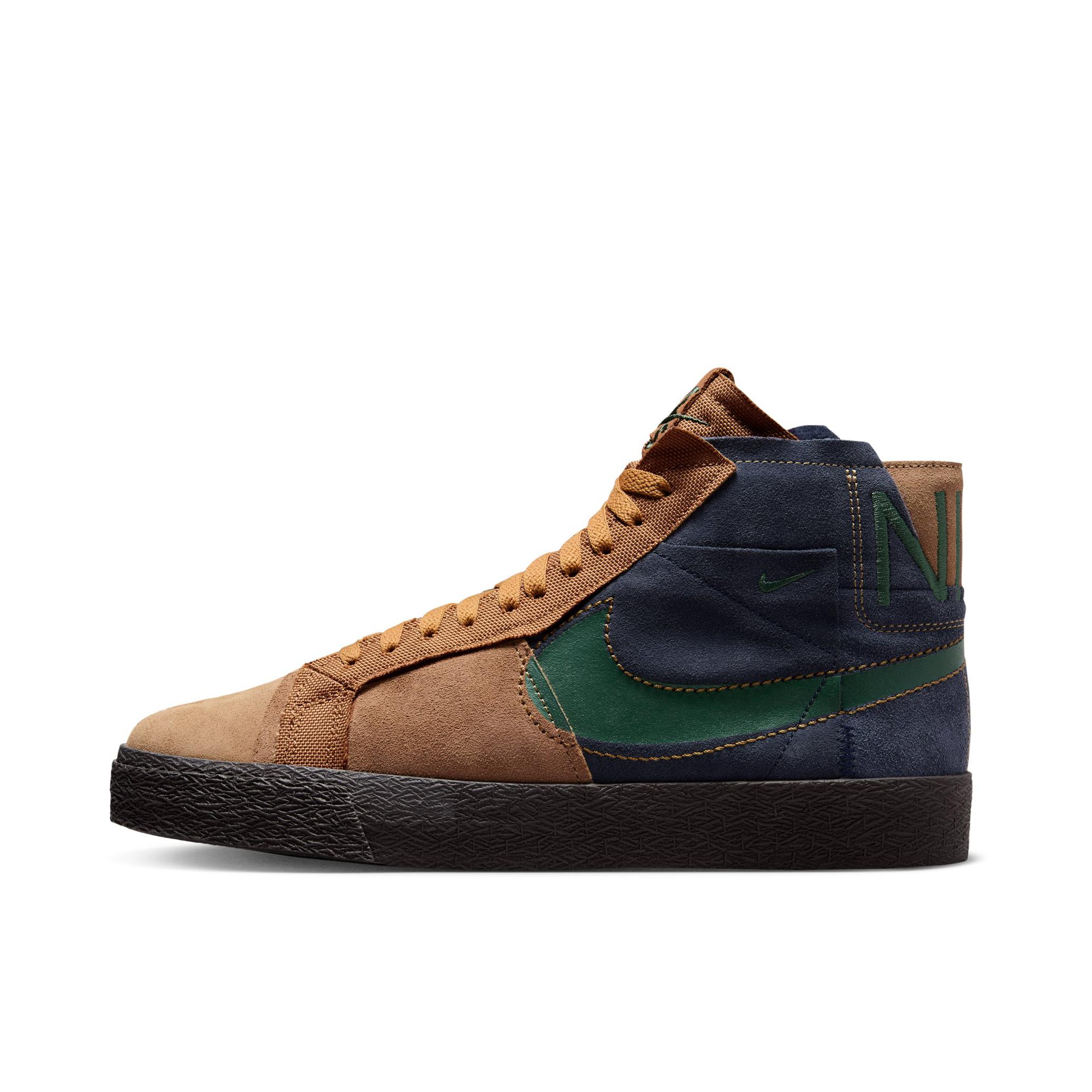 推荐商品：Nike SB Blazer Zoom 滑板鞋 板鞋 拼接时尚复古防滑耐磨透气运动休闲舒适百搭 黑色/棕色
