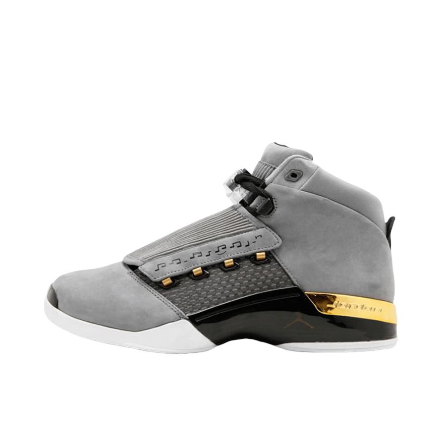 推荐商品：Air Jordan 17 篮球鞋 复古防滑耐磨支撑减震舒适高帮 Trophy Room 灰金