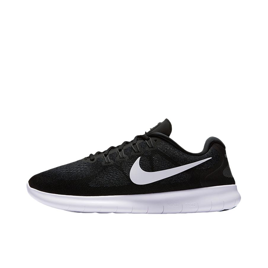 推荐商品：Nike Free RN 2017 跑鞋 减震轻便防滑耐磨舒适透气织物低帮百搭简约生活赤足感  Black White  黑白