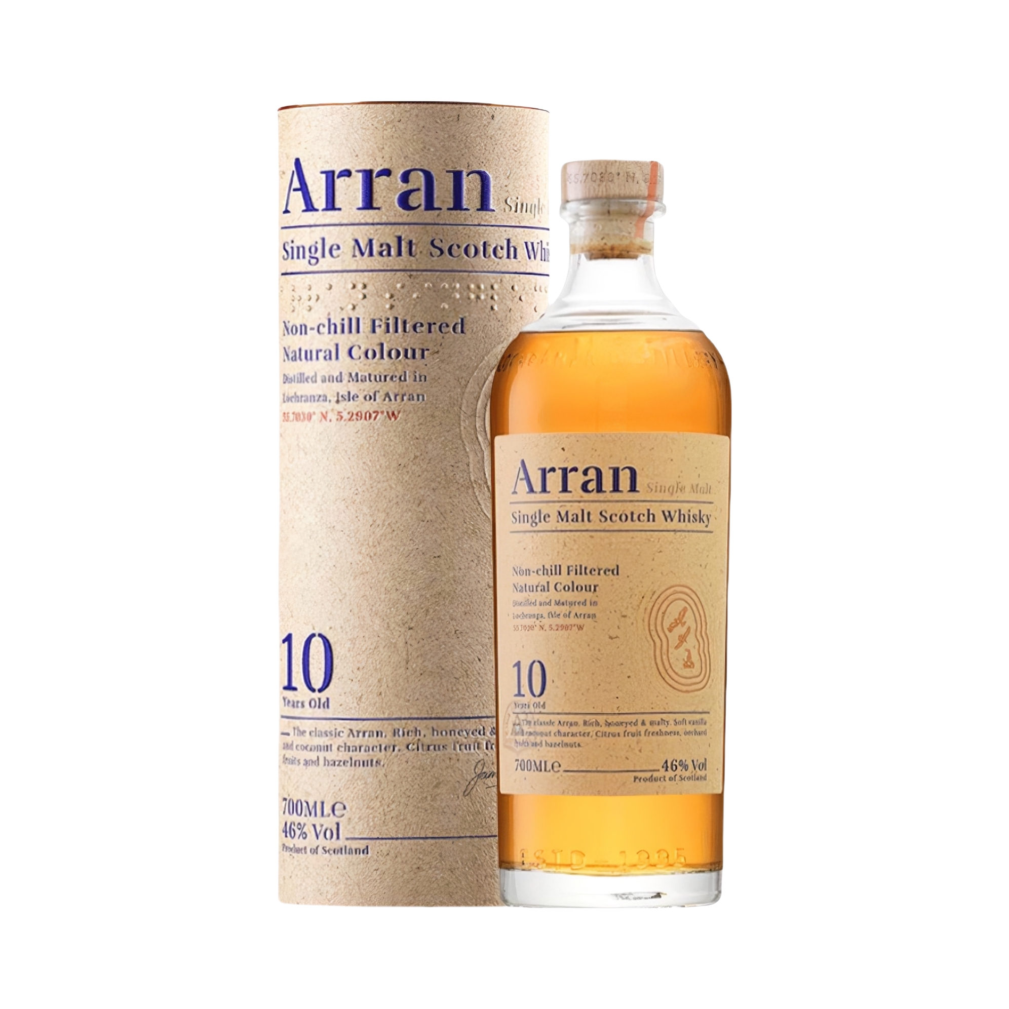 推荐商品：Arran/艾伦 10年 单一麦芽威士忌 700ml 46%vol 盒装