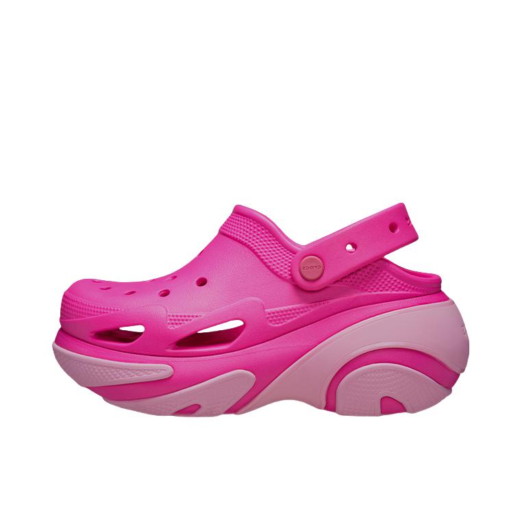 推荐商品：Crocs/卡骆驰 Bubble Crush Clog 贝壳泡芙 一脚蹬 包头 厚底 增高 休闲 涉水 外穿 洞洞鞋 凉鞋 热辣粉