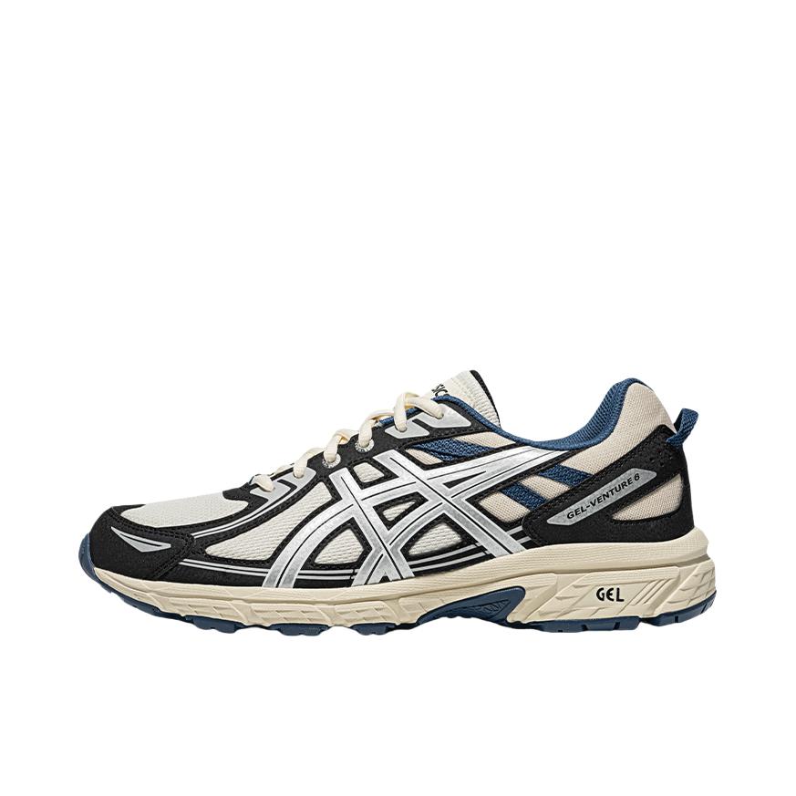推荐商品：Asics/亚瑟士 Gel-Venture 6 跑鞋 防滑耐磨缓冲抓地减震回弹透气复古越野 白色/黑色