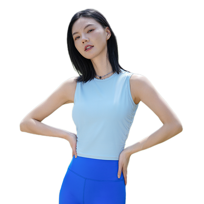 推荐商品：爱暇步 普拉提纯色透气外穿无袖背心 女装 A23122NSL 天空蓝