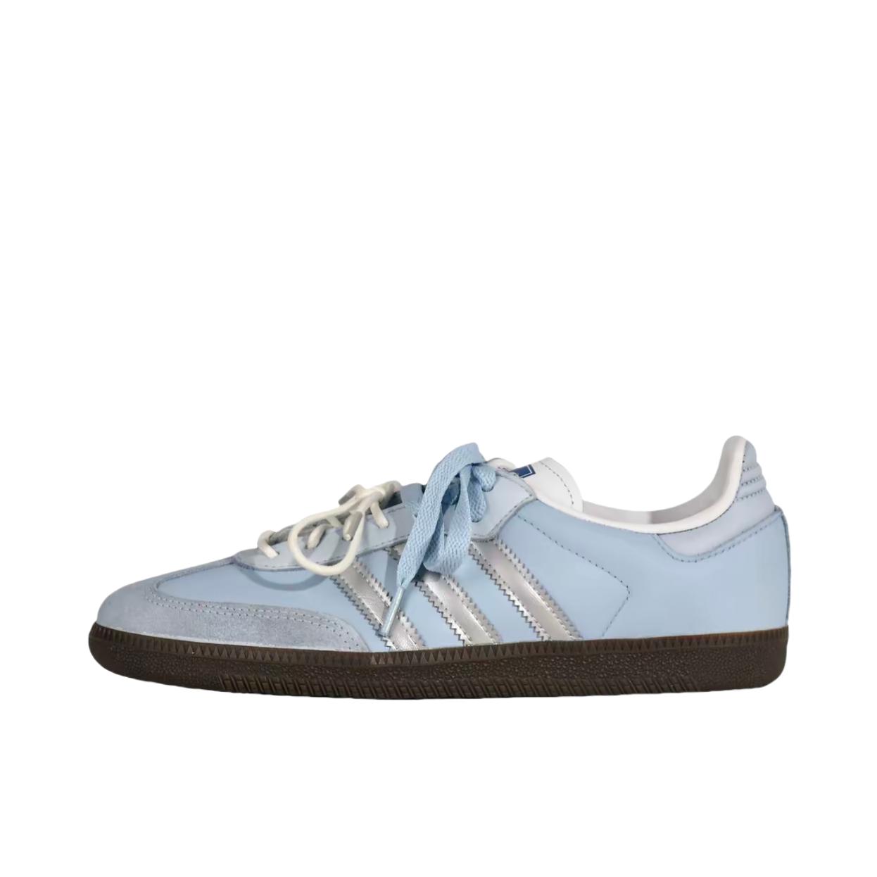 推荐商品：【定制球鞋】 adidas Originals Samba Vlad 板鞋 轻松脚感平跟防滑耐磨复古织物合成革 浅蓝芭蕾