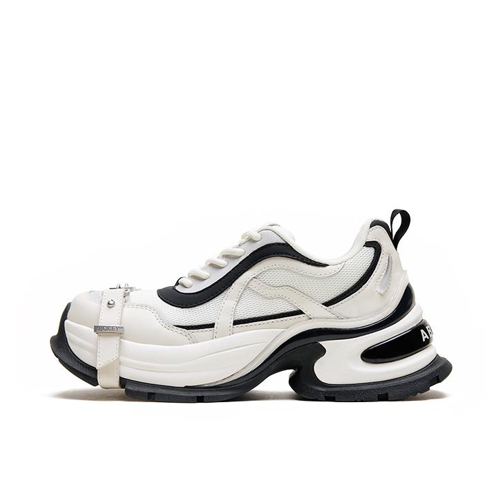 推荐商品：ABCICEY 厚底 绑带 低帮 增高 老爹鞋 MY001-ABCICEY/01 黑色/白色  