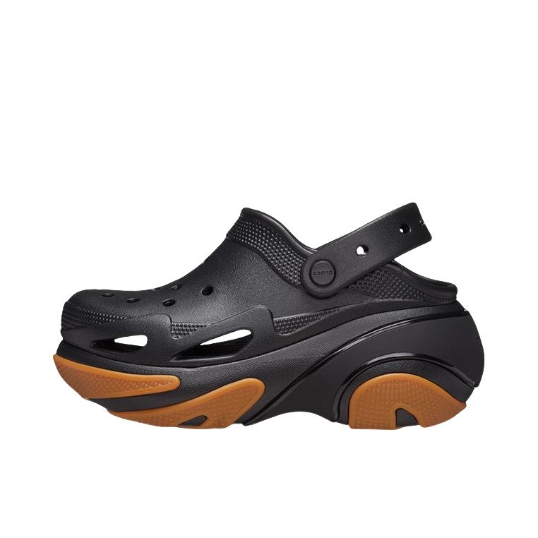 推荐商品：Crocs/卡骆驰 Bubble Crush Clog 贝壳泡芙 一脚蹬 包头 厚底 增高 休闲 涉水 外穿 洞洞鞋 凉鞋 黑色/橡胶色