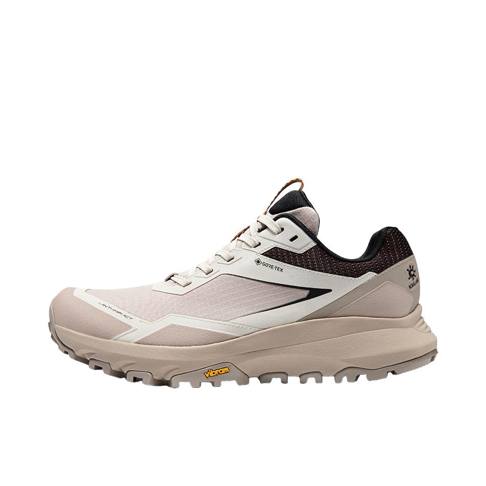 推荐商品：Kailas/凯乐石  括苍 GTX  防水耐磨 防滑减震 回弹止滑 网布透气 跑山型 抓地 百搭 运动  徒步鞋 登山鞋 女款/沙丘色  