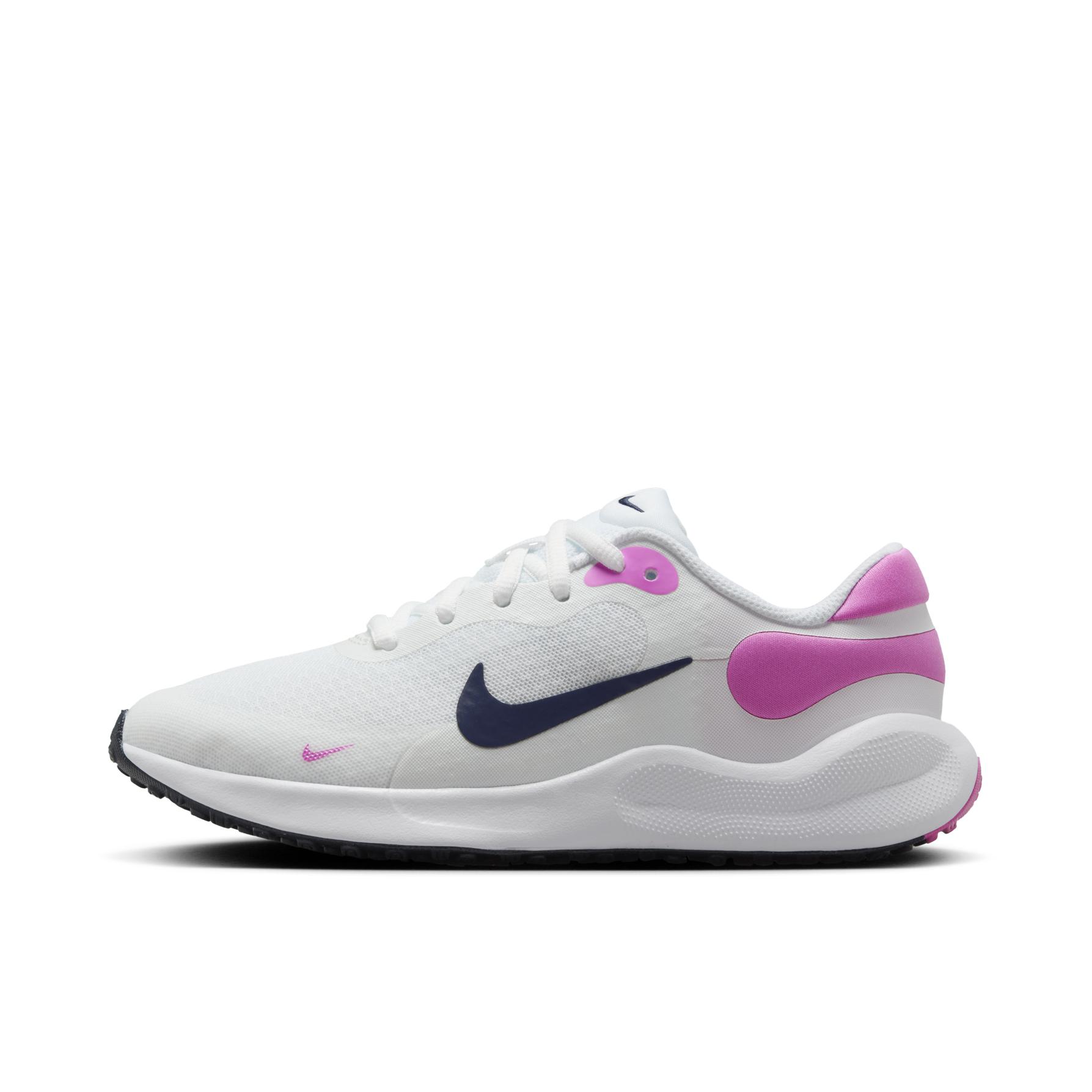 推荐商品：Nike Revolution 7 跑鞋 舒适百搭耐磨透气减震休闲运动支撑训练轻便易穿脱 大童/白色/俏皮粉/深藏青 