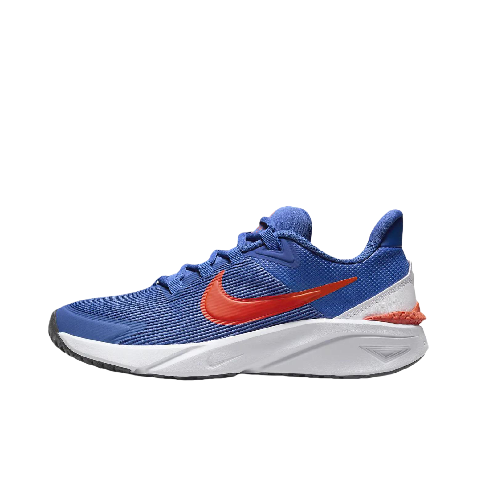 推荐商品：Nike Star Runner 4 跑鞋 防踢减震防滑耐磨舒适透气百搭时尚公路 GS/白色/蓝色/红色  