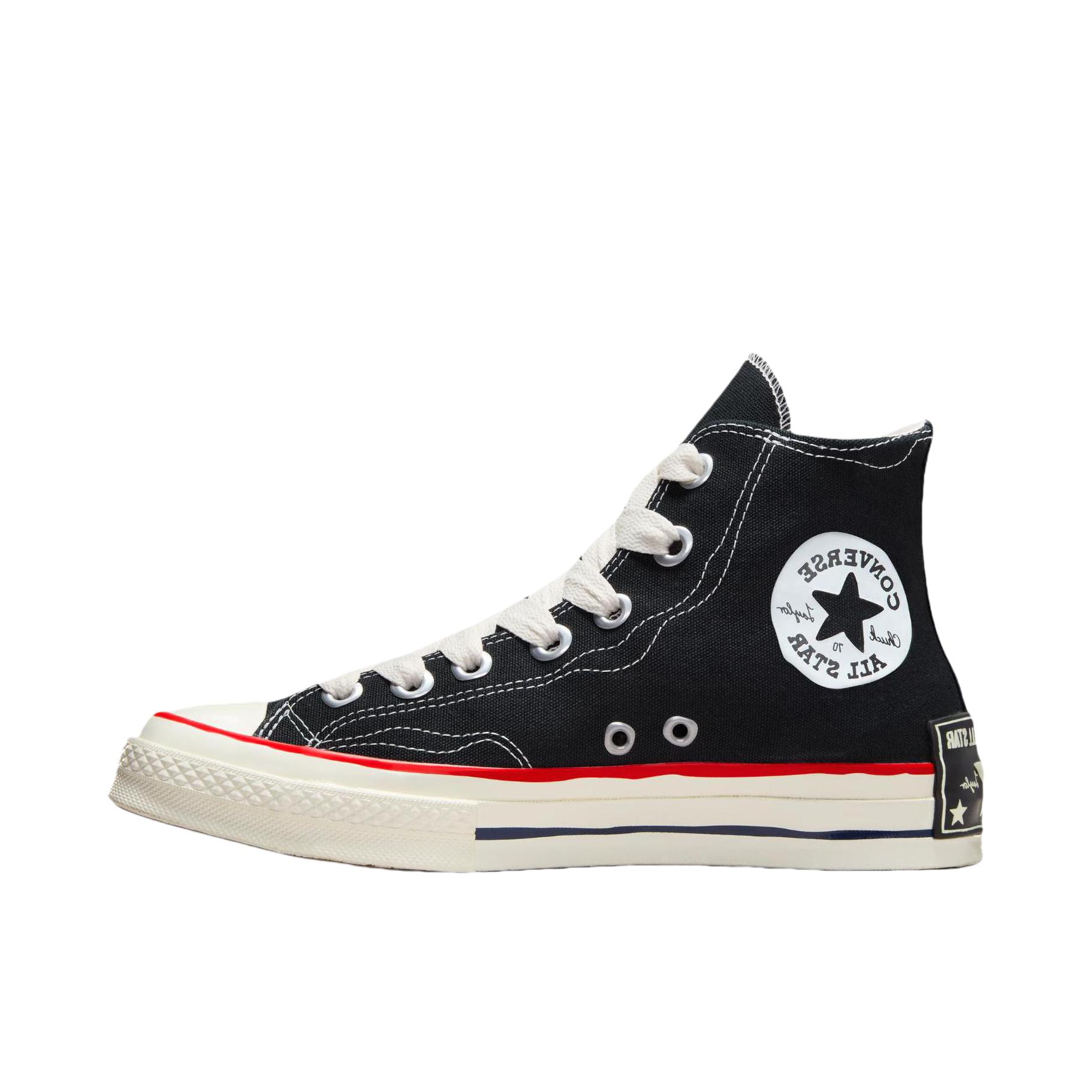 推荐商品：Converse/匡威 Chuck 70 Sketch 防滑耐磨 减震轻便 高帮 圆头 时尚百搭 休闲运动 帆布鞋 黑色