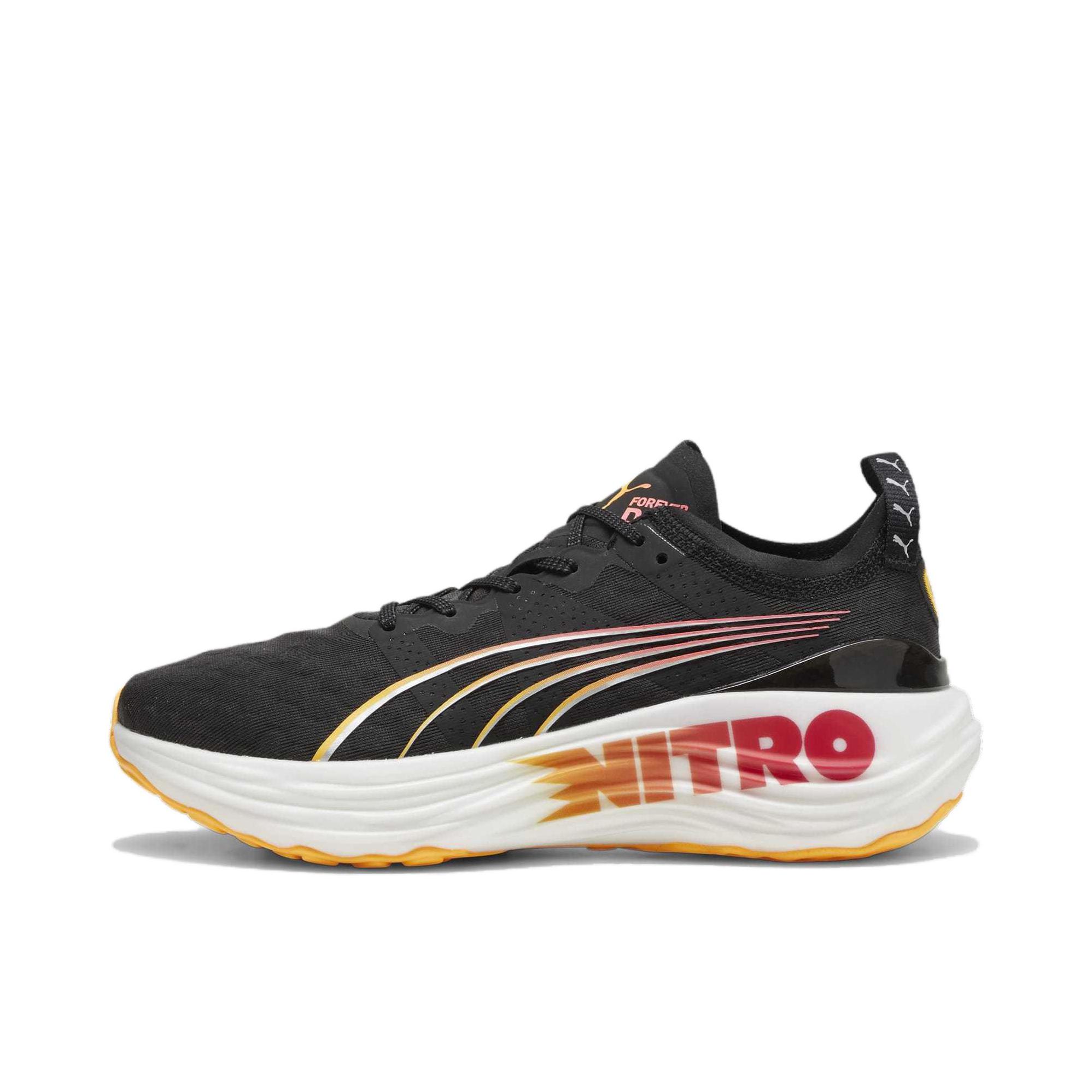 推荐商品：Puma/彪马 ForeverRUN Nitro 氮气科技 低帮 网眼透气 缓震 防滑耐磨 跑鞋 黑色/日光黄/日落红