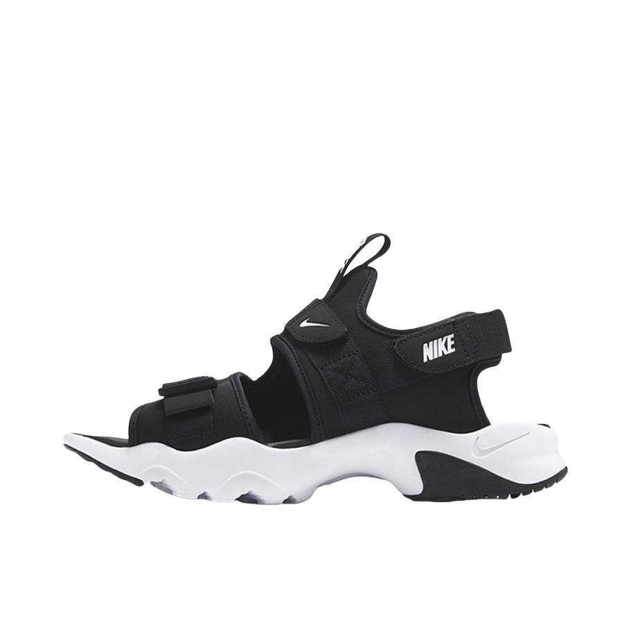 推荐商品：Nike Canyon Sandal 露趾 平跟 简约百搭 魔术贴 休闲运动 凉鞋 纯黑色/白色