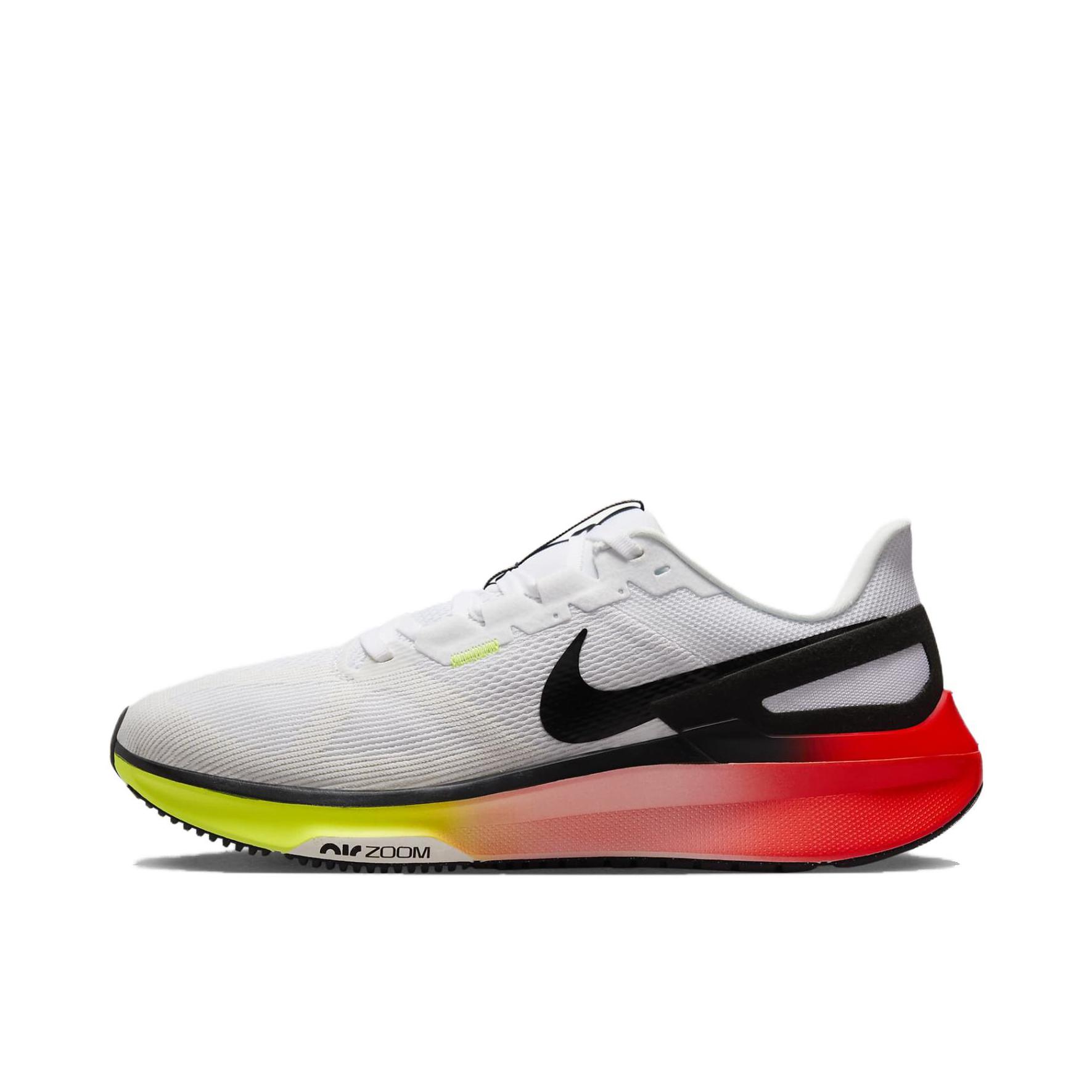 推荐商品：Nike Air Zoom Structure 25 跑鞋 公路减震织物支撑训练轻便 白色/红色/黑色 