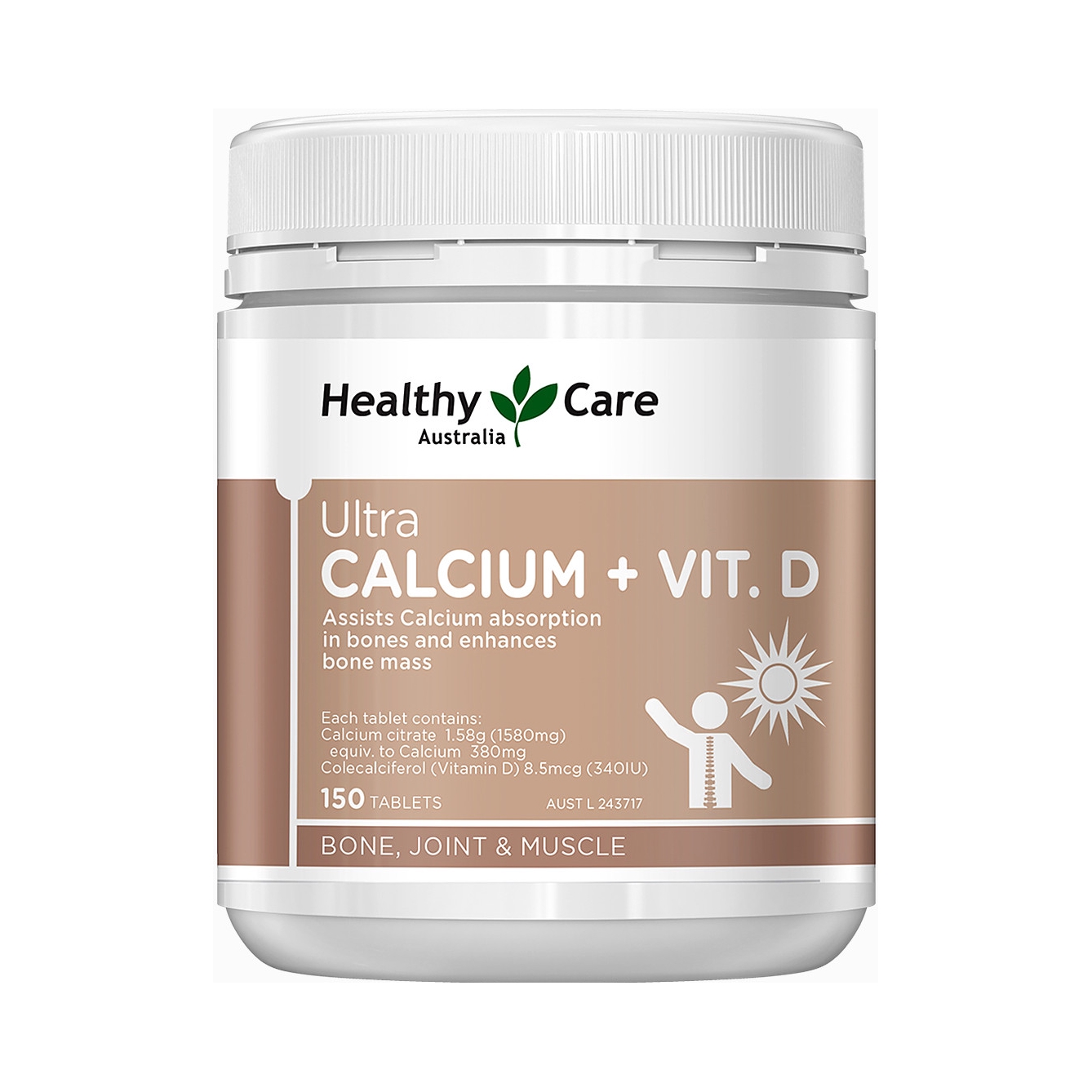 推荐商品：Healthy Care/澳世康 钙+维生素D3片 骨骼骨力VD维D钙片补钙