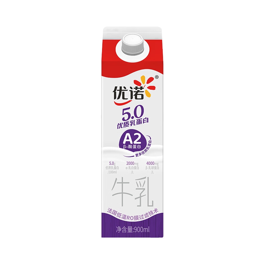 推荐商品：yoplait/优诺 5.0优质乳蛋白牛乳 盒装 900ml