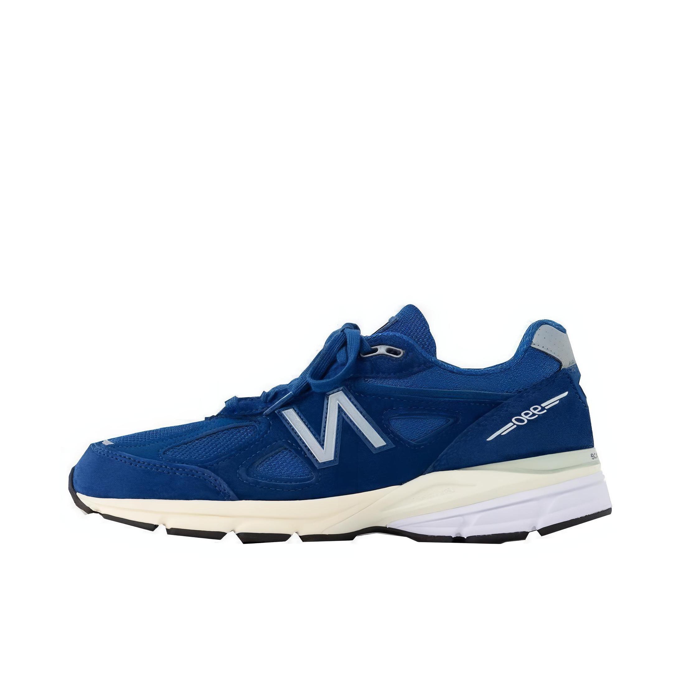 New Balance 990 V4 网布 织物 舒适轻便 减震 防滑耐磨 复古 运动休闲鞋 Aimé Leon Dore联名/蓝色/白色