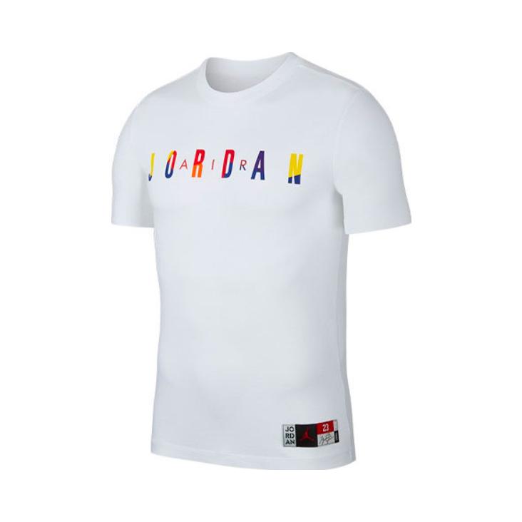 Jordan Brand Air Jordan LOGO透气纯棉圆领正肩袖短袖T恤 男女同款 AT8943