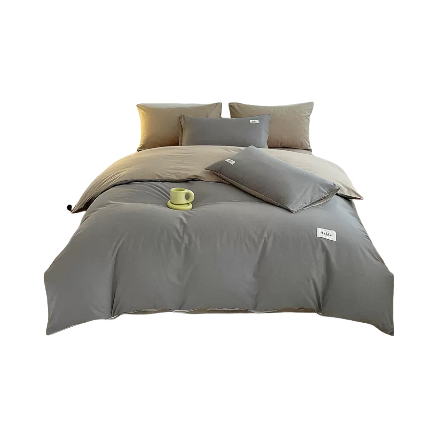 推荐商品：无印良品 双拼系列 A类 100%棉 四件套 水洗棉可裸睡可水洗寝室