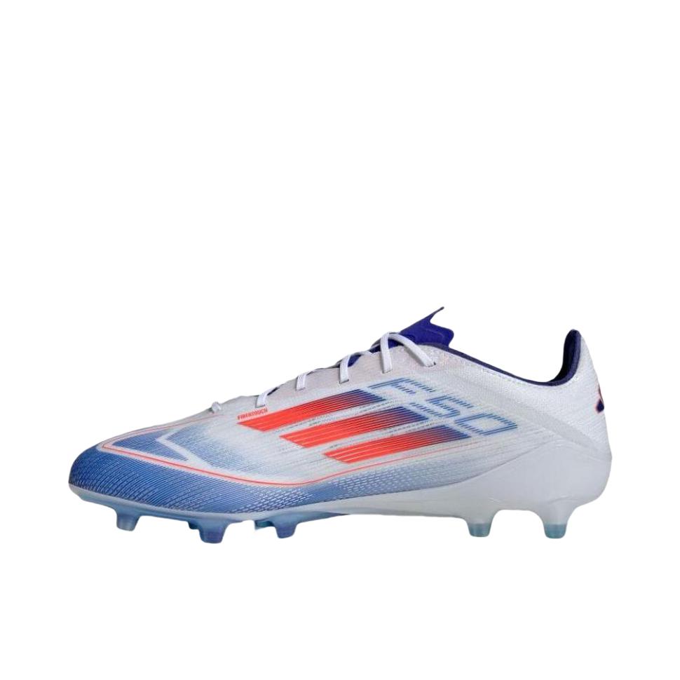 推荐商品：adidas F50 Elite AG 顶级 胶质短钉 软人造草坪 防滑耐磨 足球鞋 白色/红色/蓝色