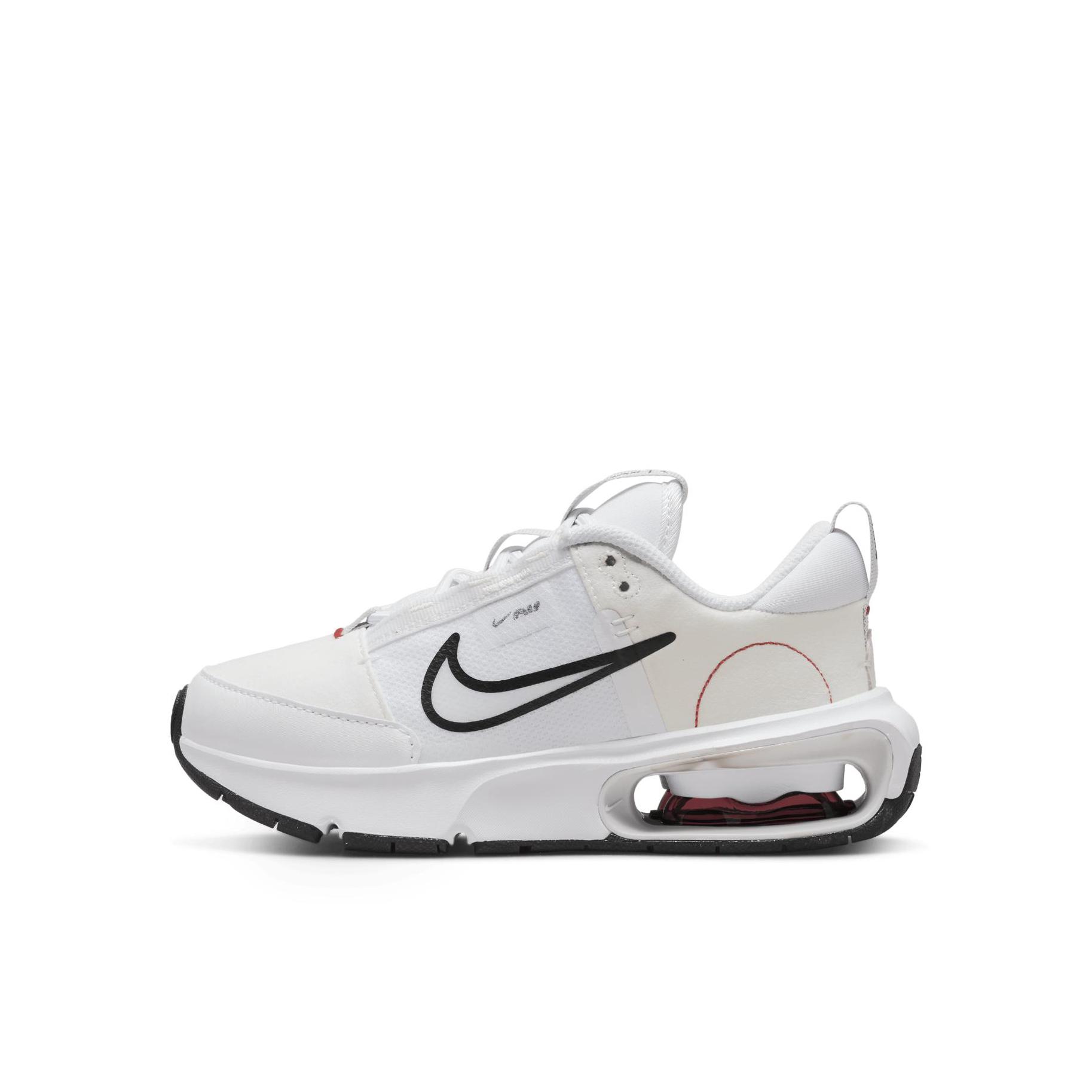 推荐商品：Nike Air Max Intrlk 缓震回弹 一脚蹬 舒适轻便 易穿脱 运动鞋儿童 小童/白色/光子灰/大学红 