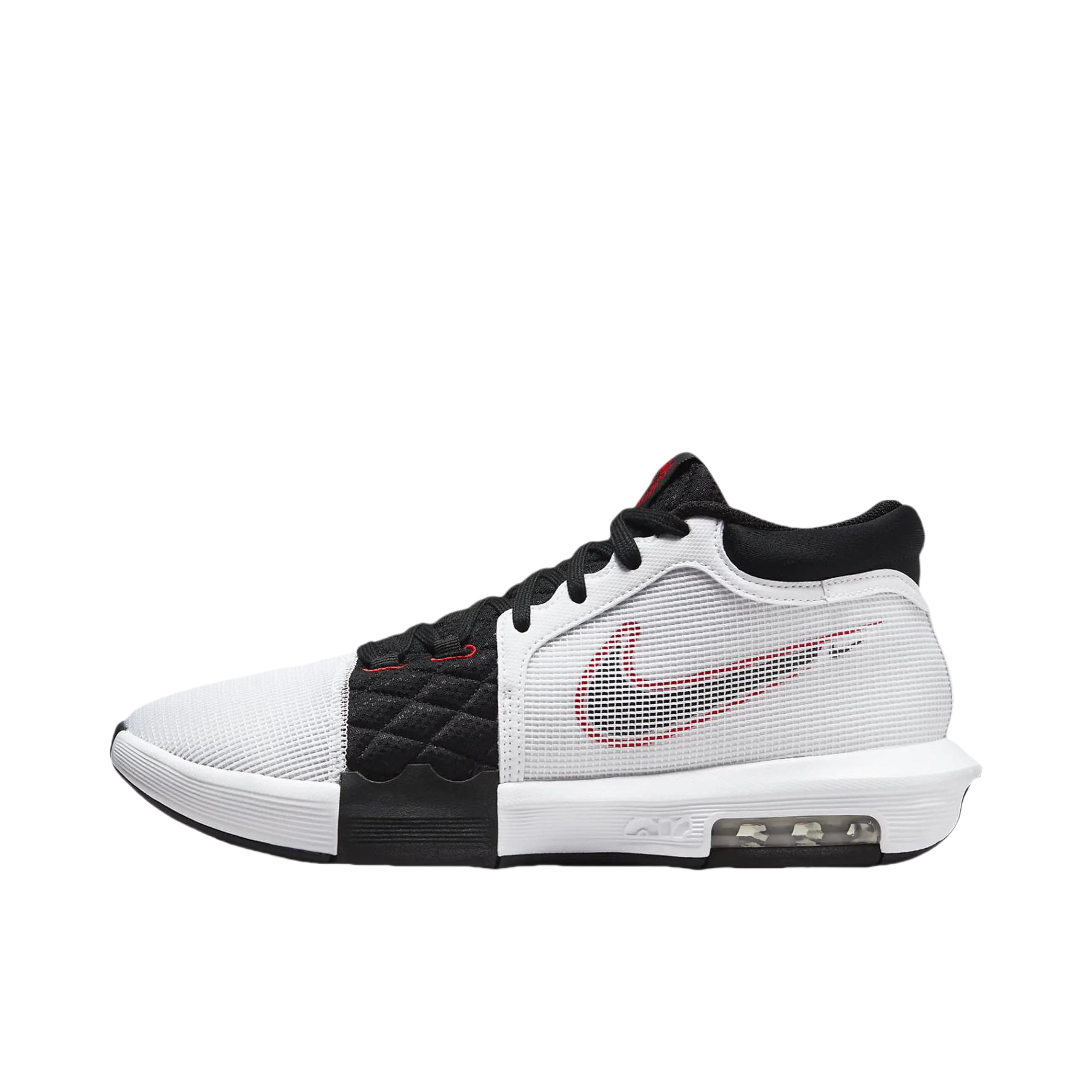推荐商品：Nike LeBron Witness 8 詹姆斯 减震抗扭 轻便 篮球鞋 白色/大学红/黑色  