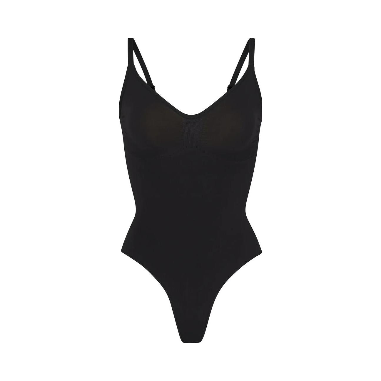 推荐商品：skims 纯色凉感塑身连体紧身衣 女装 SH-BST-0200-ONX 黑