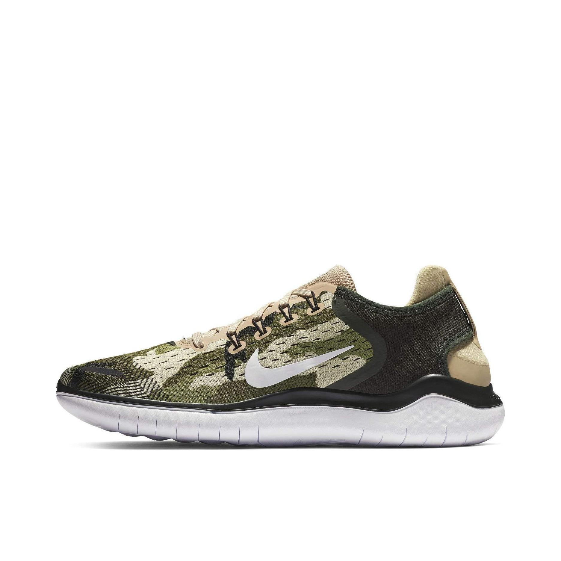推荐商品：Nike Free RN 2018 防滑耐磨 轻便透气 缓震 休闲舒适时尚织物 运动跑鞋 棕色/绿色 