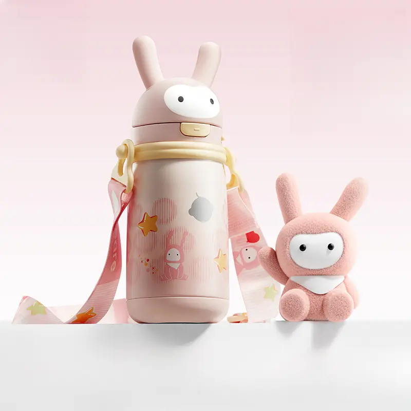 推荐商品：babycare 儿童萌萌兔防喷溅学饮保温杯外出