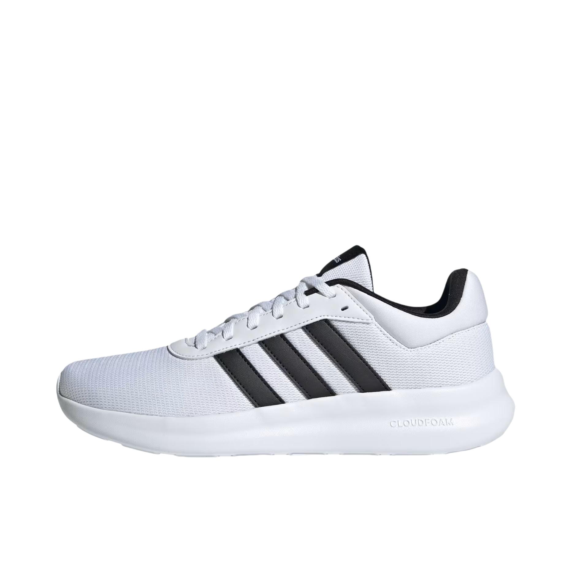 推荐商品：adidas LITE RACER 4.0 跑鞋 防滑耐磨舒适轻便低帮系带时尚百搭轻运动 云白色/核心黑