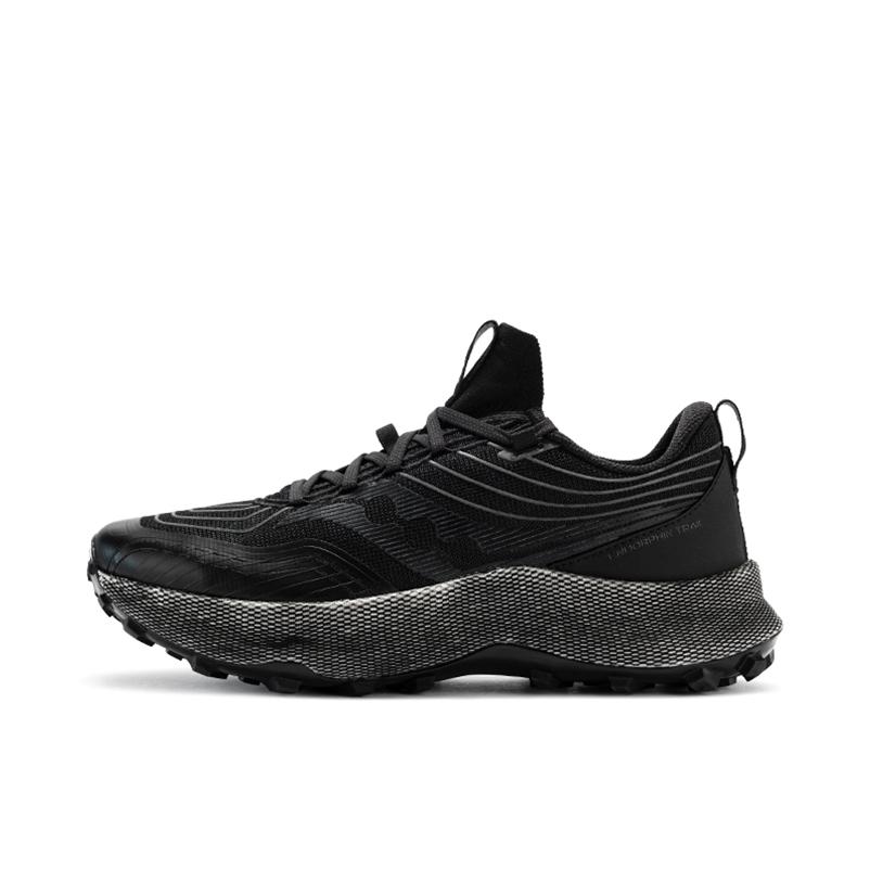 推荐商品：Saucony/索康尼 Endorphin Trail 啡越 越野跑山 减震透气 防滑耐磨 合成革 跑鞋 男款/黑色