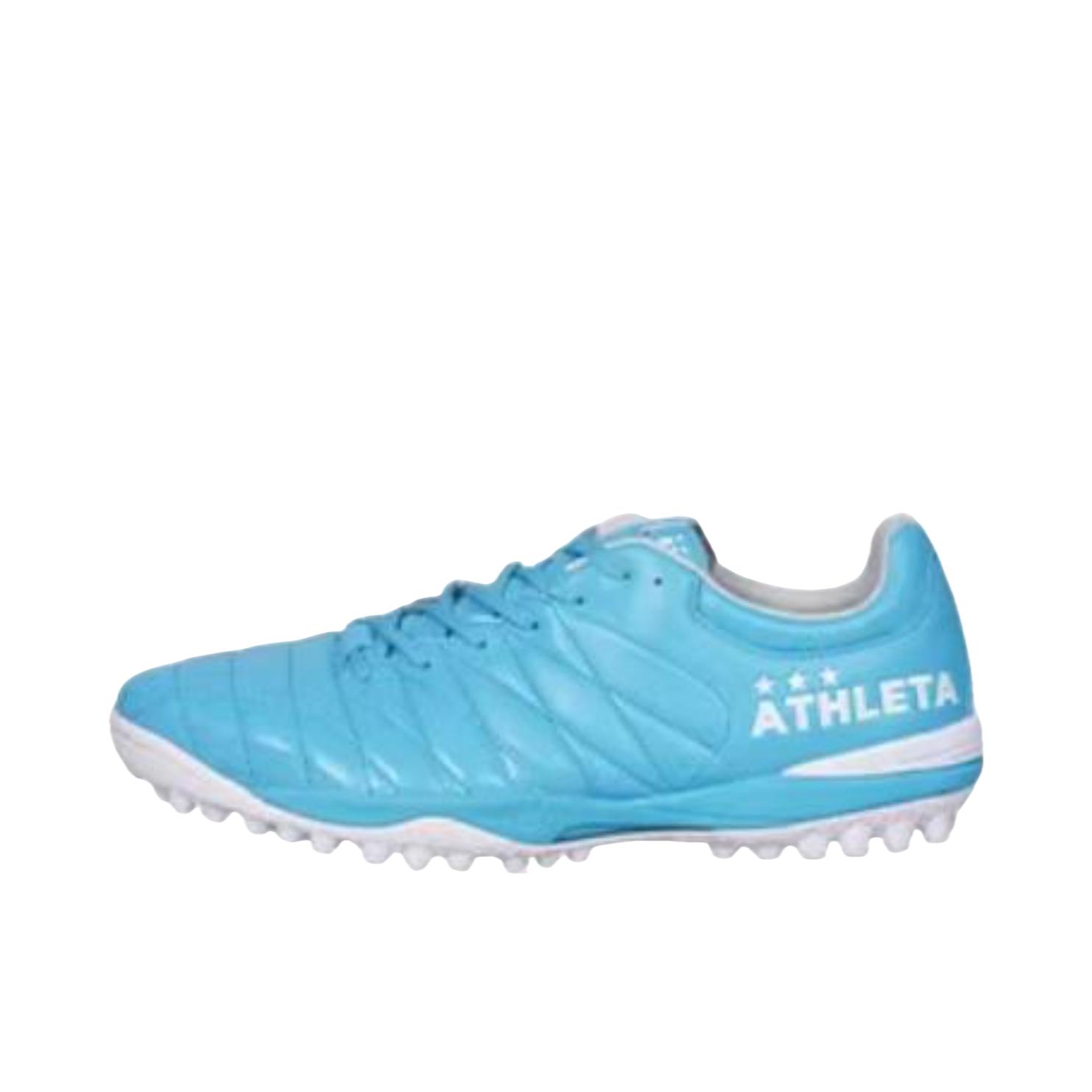 推荐商品：ATHLETA/阿仕利塔 碎钉TF 缓震支撑 训练 人草 短钉 足球鞋 12010 海蓝/白色