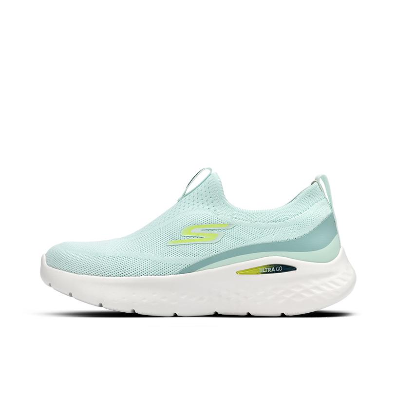 推荐商品：Skechers/斯凯奇 GO RUN LITE 网布透气 高回弹 套脚轻巧 织物 一脚穿 跑鞋 129440 女款/浅绿色/薄荷色