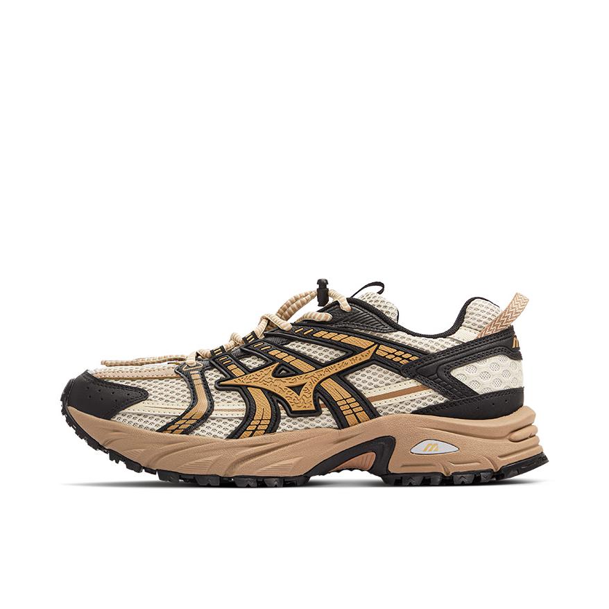 推荐商品：Mizuno/美津浓 FIYI TL 翻毛皮 低帮 慢跑 包裹性 合成革 运动休闲鞋 米杏/黑色/黄褐
