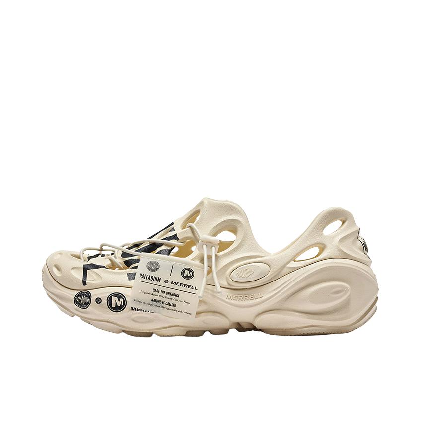 推荐商品：Merrell/迈乐  HYDRO NEXT MOC  毒液3  舒适透气 涉水 防磨 耐磨软底 沙滩  一脚蹬  包头  户外鞋 溯溪鞋 米白/黑色