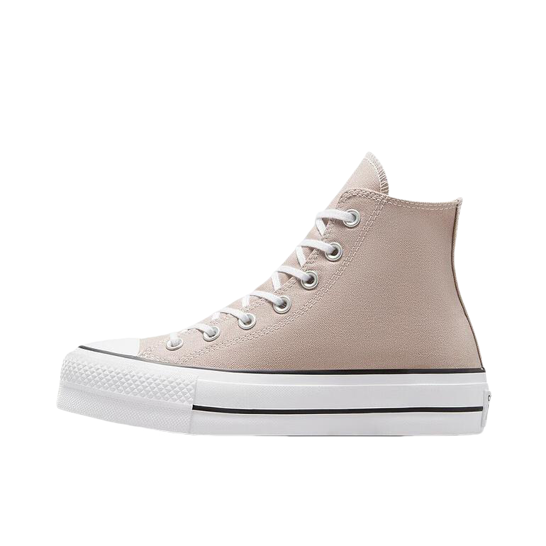 推荐商品：Converse/匡威 Chuck Taylor All Star Lift 帆布鞋 简约复古经典防滑耐磨舒适厚底圆头甜酷贴合松糕底流光风 女款/浅卡其色/白色