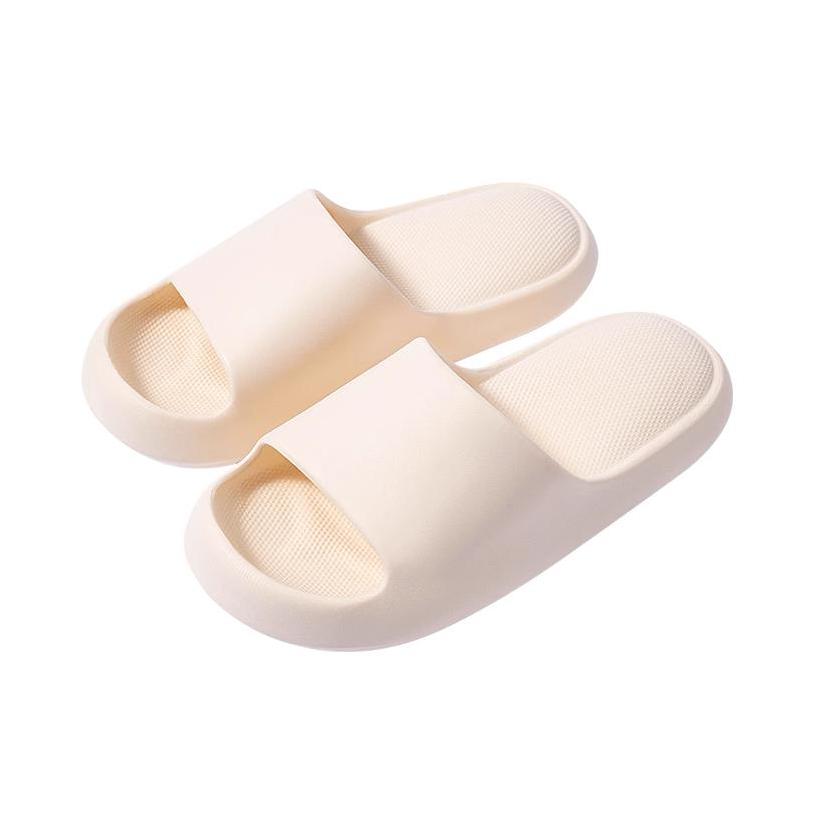 推荐商品：MINISO/名创优品 气垫系列 防滑 家居 软弹 踩屎感 防臭 增高 拖鞋 米色
