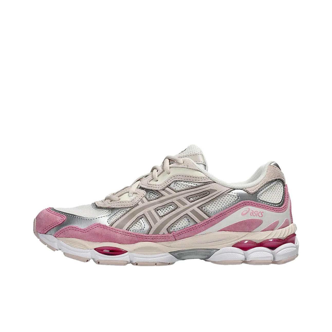 推荐商品：Asics/亚瑟士 Gel-NYC 跑鞋 圆头缓震防滑耐磨机能风复古潮流织物合成革贴合支撑耐穿 米色/粉色